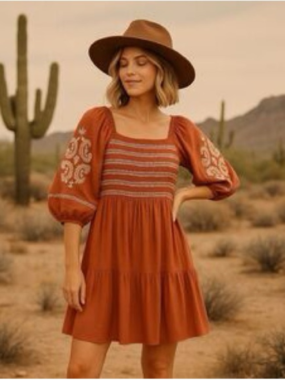 🤎 Piper & Scoot Embroidered Dress | Small | NWT